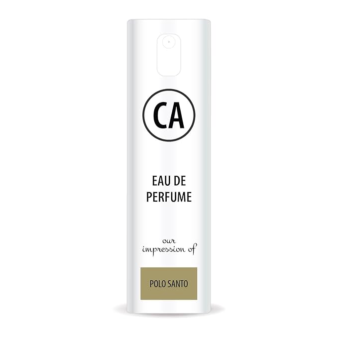 CA Perfume Originals Polo Santo Unisex Eau De Parfum Woody Scent Long Lasting Unisex Fragrance Travel Size TSA Ready for Day and Night Wear 0.33 Fl Oz 10ml