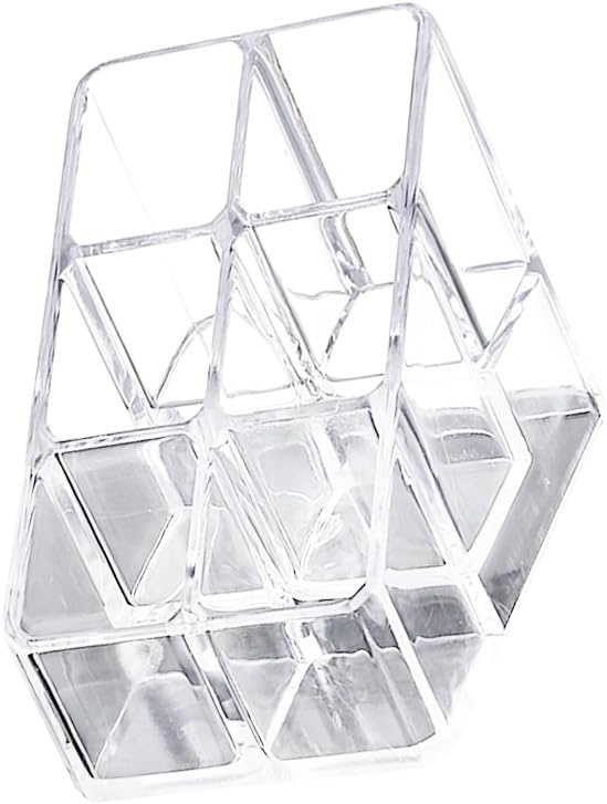 Ciieeo Nail Polish Organizer Case Small Acrylic Lipstick Holder 6 Slots Clear Lipstick Organizer Case Lipgloss Display Stand Rack for Lipgloss Nail Polish Display
