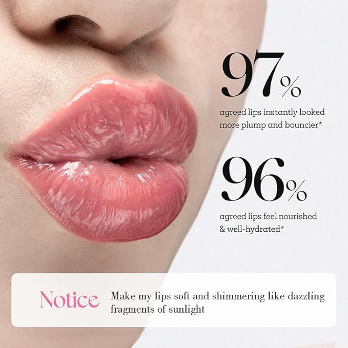 Peptide Lip Gloss Balm for Moisture & Shine, Hydrating Lip Butter Balm with Hyaluronic Acid & Shea Butter, 0.5oz (01# & 05#)