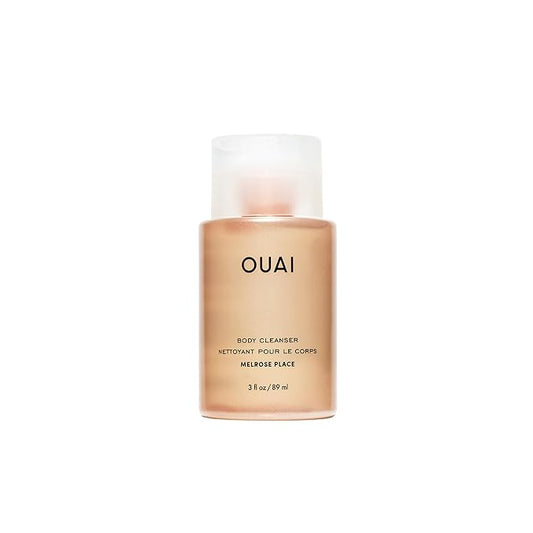 OUAI Body Cleanser Travel Size, Melrose Place - Foaming Body Wash with Jojoba Oil & Rosehip Oil to Hydrate, Balance & Soften Skin - Paraben, Phthalate, Sulfate Free Skin Care Products (3 Fl Oz)