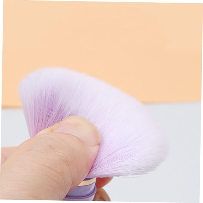 STOBAZA Portable Makeup Brush with Handles Dense Soft Bristles and Built Mirror Compact Case for Loose Powder Eyeshadow Highlight Wear-resistant Cosmetic Brushes for Travel and Daily Use