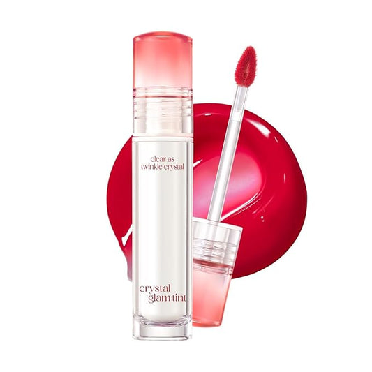 CLIO CRYSTAL GLAM TINT (012 FIERY ROSE), Glossy Finish, Lightweight, Buildable, Glass-Like