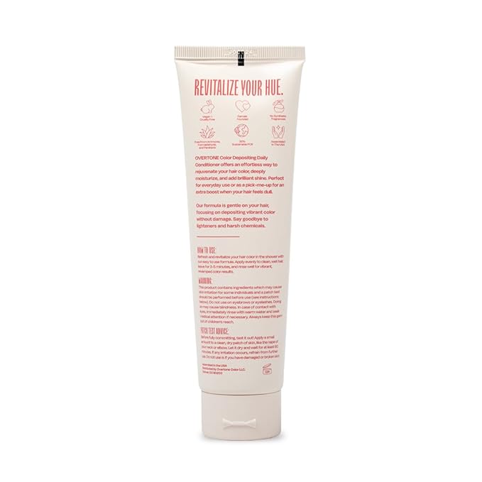 Overtone Daily Color Depositing Conditioner, Golden Rose, 4.5oz, Hydrating, Damage-Free Temporary Hair Color for All Hair Types with Shea Butter & Coconut Oil, Vegan & Cruelty-Free