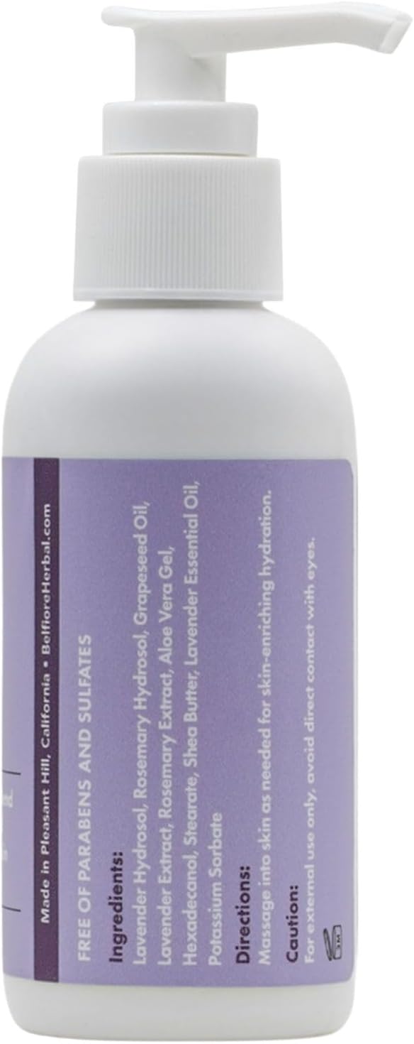 100% Natural Lavender Body Lotion | Organic Plant Extracts | Calming, Hydrating & Moisturizing | Vegan, Non-GMO | Made in The USA | 4 oz