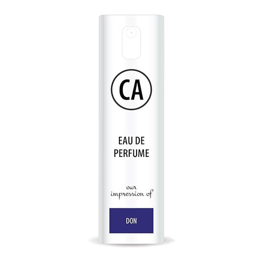 CA Perfume Impression of Don Unisex Eau De Parfum Amber Fougere Scent Long Lasting Unisex Fragrance Travel Size TSA Ready for Day and Night Wear 0.33 Fl Oz 10ml