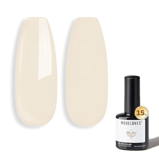 modelones Nude Gel Nail Polish, 1 Pcs 15 ML Nude Neutral Color Soak Off LED Skin Tones Nail Gel Polish Manicure Home DIY Nail Art Gift for Women Holidays