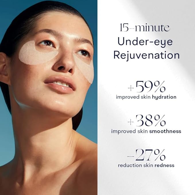 Active NAD+ Collagen Eye Masks - 5% Pharma-Grade NAD+ Advanced Liposomal Formula - Smoothing & Depuffing Eye Patches - Peptide-Enhanced Collagen Undereye Treatment for Hydration & Firmness