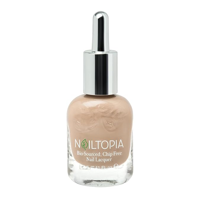 Nailtopia - Plant-Based Chip Free Nail Lacquer - Non Toxic, Bio-Sourced, Long-Lasting, Strengthening Polish - Mocho Loco (Medium Beige) - 0.41oz