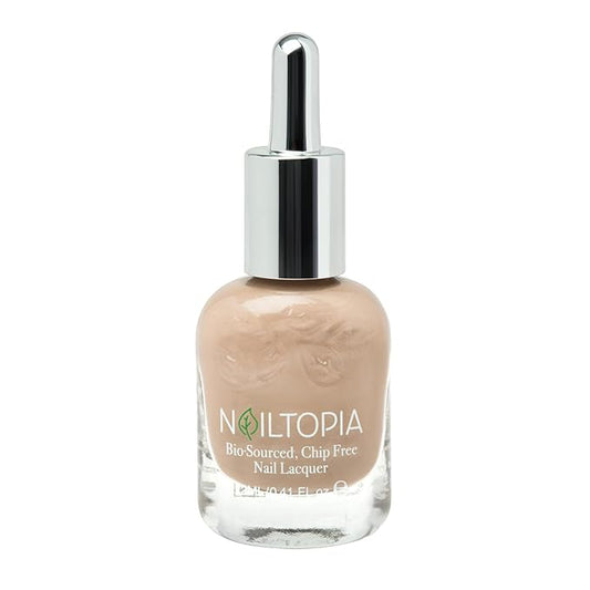 Nailtopia - Plant-Based Chip Free Nail Lacquer - Non Toxic, Bio-Sourced, Long-Lasting, Strengthening Polish - Mocho Loco (Medium Beige) - 0.41oz
