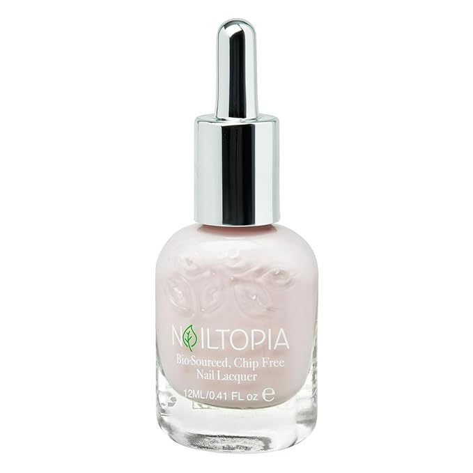 Nailtopia - Plant-Based Chip Free Nail Lacquer - Non Toxic, Bio-Sourced, Long-Lasting, Strengthening Polish - Kissin In The Rain (Light Pastel Pink) - 0.41oz