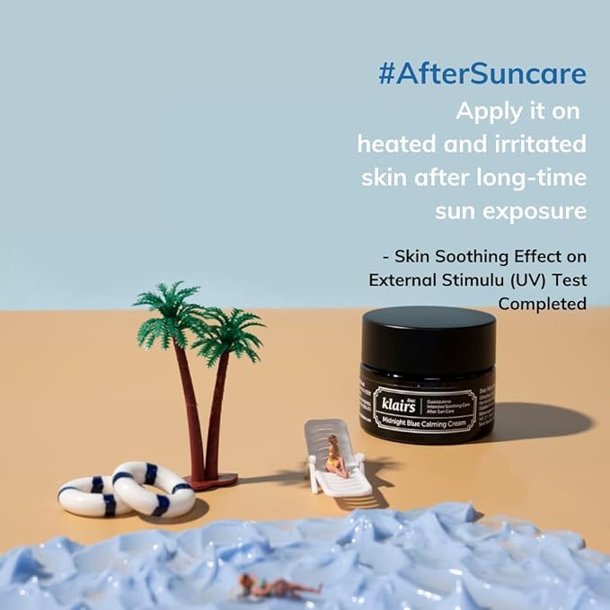 DearKlairs Midnight Blue Calming Cream, Soothing, Redness Relief Moisturizer, Hydrating, Fast Absorbing, Light Texture for Easy Use, Sensitive Skin Friendly 0.7 Oz (Pack of 1)