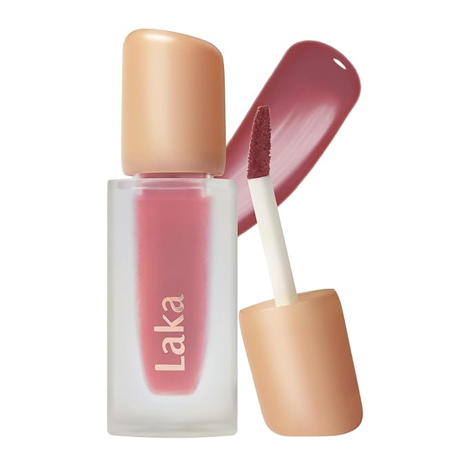 Laka Fruity Glam Tint, 4.5g/0.15oz, Glowing Lip Stain with Wide Color Spectrum, Hydrating & Lightweight Texture, Long-Lasting Bold Stain, Non-Sticky, Vegan, K-Beauty (#146 Kaya Dill)