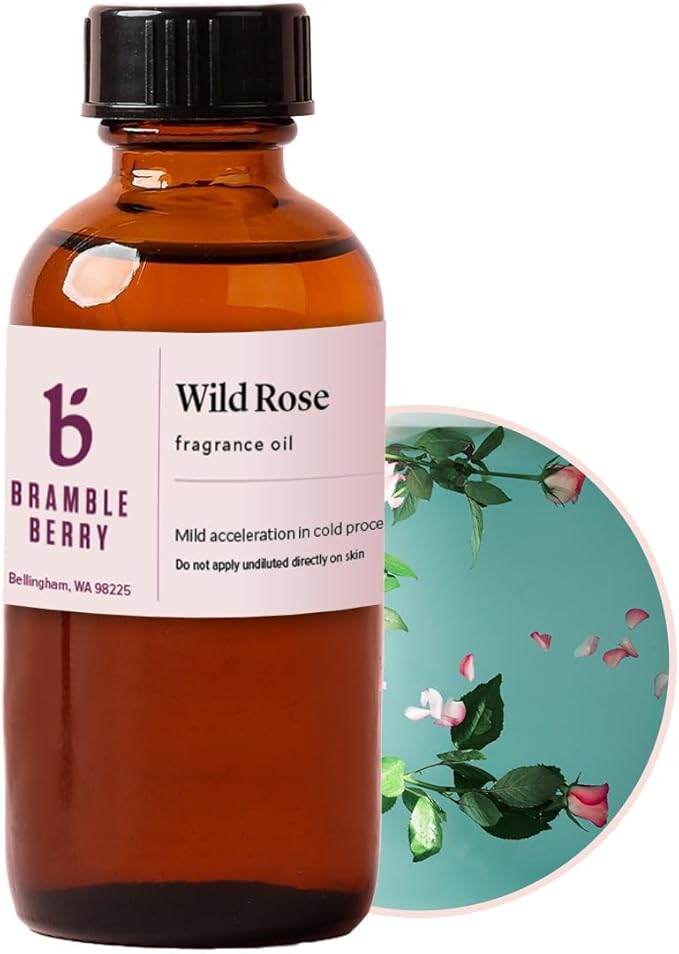 Bramble Berry Wild Rose Fragrance Oil 2 oz | Classic Romantic Floral Scent for Soap Making, Candles, Lotion, Bath Bombs & Perfume | Skin Safe, Vegan, Paraben & Phthalate Free