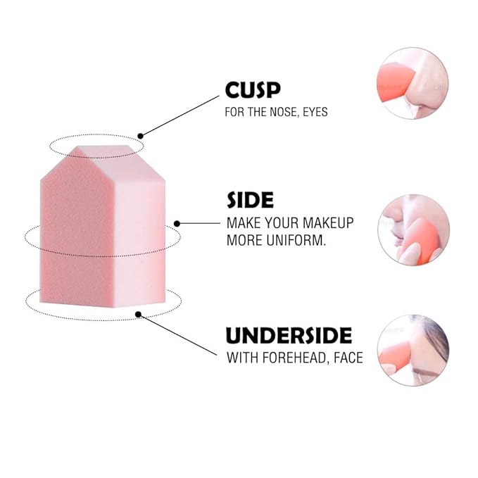 25 PCS Makeup Blenders Sponges Set, Use for Dry and Wet, Perfect for Full Face Curve Blending, Cream, Liquid, Powder Foundation Cosmetics, Latex Free & Soft & Flexible, Pentagon