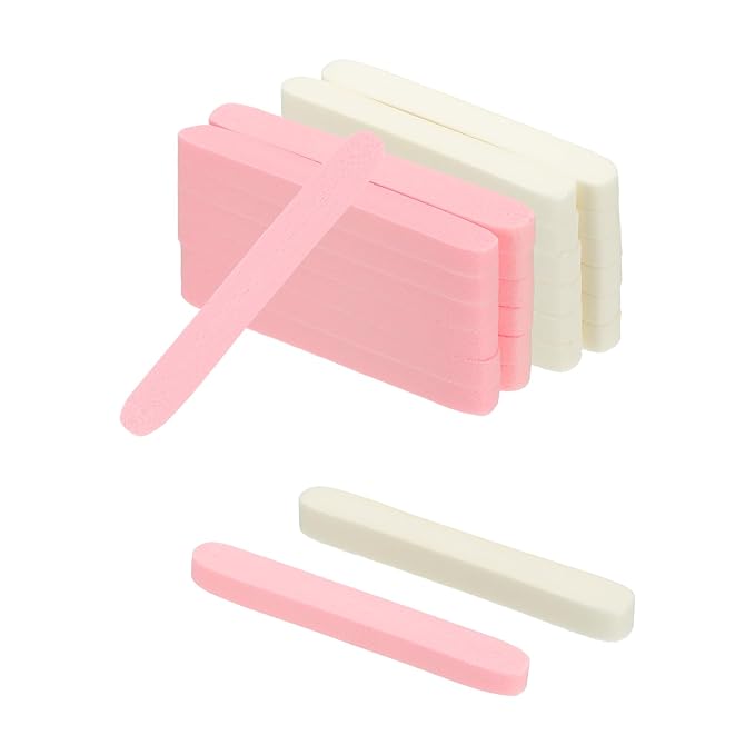 uxcell 120 Count Compressed Facial Sponges Round Face Cleansing Sponges Pads for Daily Skincare Routines at Home, Kitchen(White, Pink)