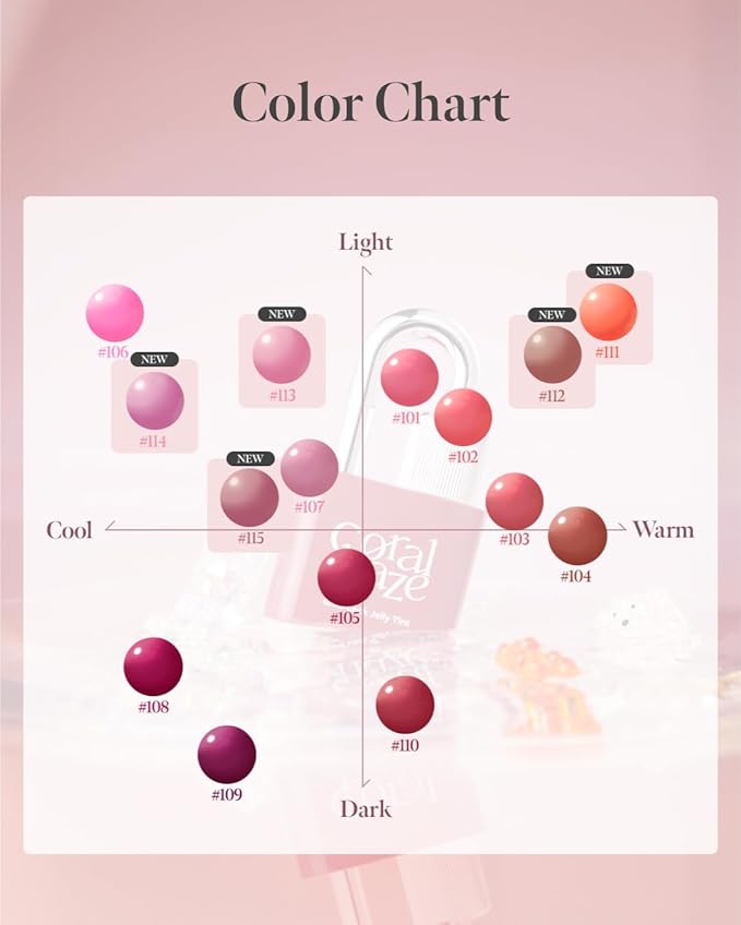 CORLAHAZE Glow Lock Jelly Tint 107 Petal 4g, Hydrating Jelly Glow Lip Stain, Glass-Like Shine Lip Gloss, Long-Lasting Color, Moisturizing Lip Enhancer, Collectible Lock-Shaped Design, Korean Makeup