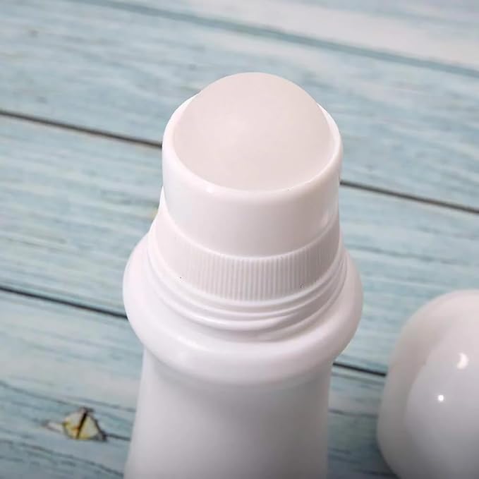 4 Pcs White 75ml Empty Refillable Roller Bottle Plastic Roll On Bottles Reusable Rollerball Bottles DIY Deodorant Containers with Roller Ball，Refillable Containers，Refillable Cosmetic Roller Bottles