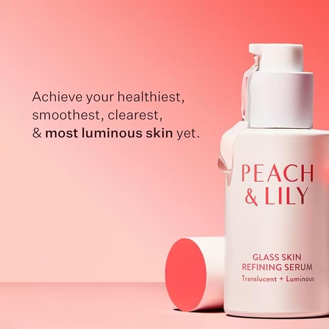 Peach & Lily - Glass Skin Refining Serum for Face (1.35 ounces) - Hyaluronic Acid Niacinamide Serum - Sensitive Skin - Vitamin B3, Peach & Yam, Peptides - Self Care, Vegan, Cruelty Free, Korean Beauty