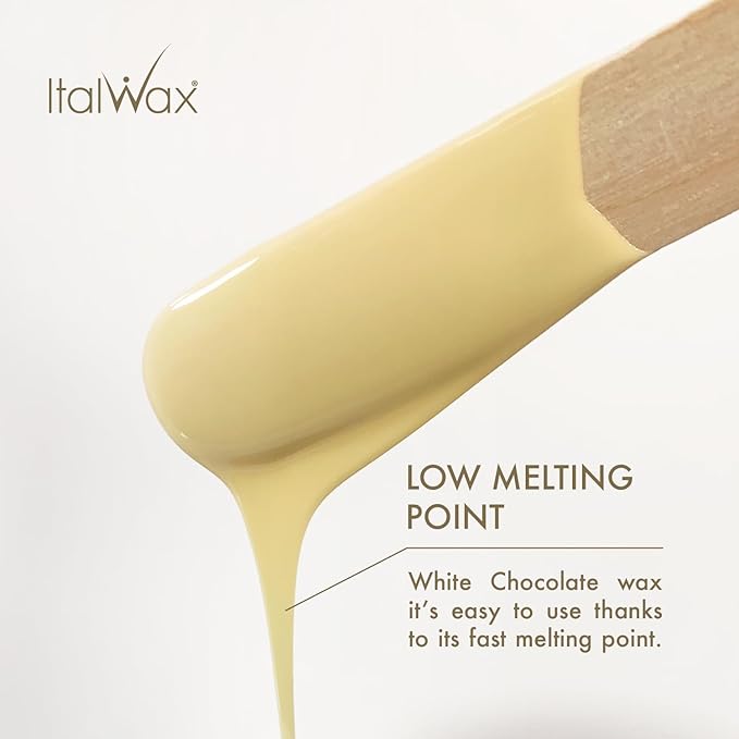 Italwax White Chocolate - 1kg / 2.2lb - Hard wax beads for hair removal - Natural formulation ideal for all skin type - Vanilla aroma - Recommended for Bikini Area and Armpits