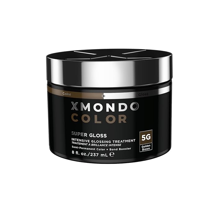 XMONDO Color 5G Golden Brown Color Depositing Mask & Glossing Treatment Infused with Bond Boosters for Nourishment, Revitalize & Repair, Vegan Formula, 8 Fl Oz