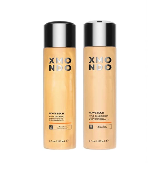 XMONDO Hair Wavetech Wave Shampoo & Conditioner Bundle | Vegan and Cruelty Free, Tame Frizz & Enhance Your Wavy Hair, 8oz each, 2pc Set