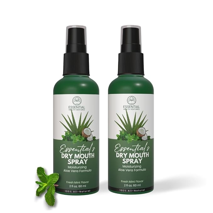Dry Mouth Spray (2-Pack) - Moisturizing Aloe Vera Formula, Fresh Mint Flavor - Promotes Saliva Production & Soothes Dry Mouth - 2 fl. oz.
