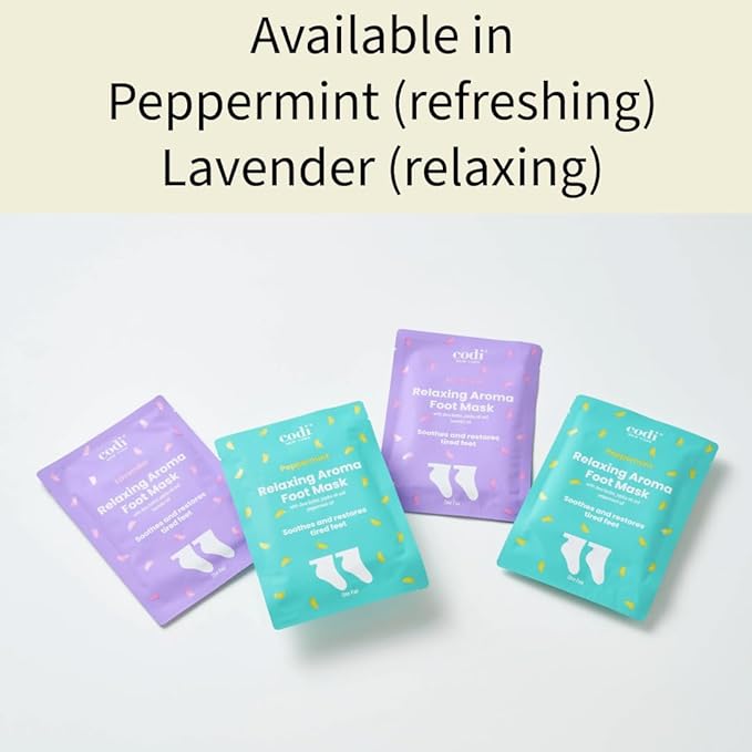 Relaxing Aroma Foot Mask 6 Pairs | Soothes & Restores Tired, Dry Feet | Hydrating Foot Treatment for Cracked Heels & Rough Skin | Home Spa Pedicure Socks | Made In Korea (Lavender)
