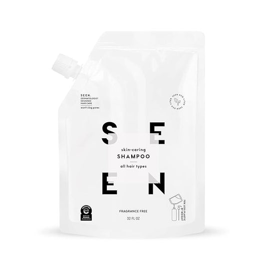 SEEN Shampoo Eco-Refill, Fragrance Free - Non-Comedogenic & Hair Shampoo- Dermatologist-Developed - Safe for Sensitive, Eczema & Acne Prone Skin
