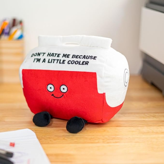 Punchkins Cooler Plushie - Don't Hate Me Because I'm A Little Cooler Funny Cooler Plush, Gift for Friends, Sassy Plush Toy for Gifting