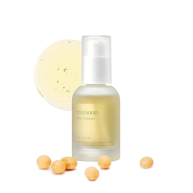 mixsoon Bean Essence-Exfoliating, Hydrating, Fermented Bean Extract, Hyaluronic Acid, Gentle Formula for Smooth Skin 30ml / 1.01 fl.oz. Korean Glass Skin Care
