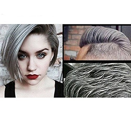 Temporary Silver Gray Hair Spray Color Wax, 4.23 Ounces Washable Hair Wax Color, Natural Disposable Grey Hair Color Wax Dye Pomades for Women Men,Christmas Parties,Role Playing,Cosplay,Halloween(Gray)