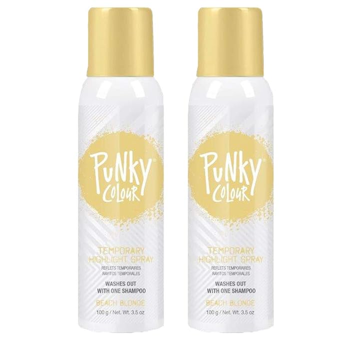 Punky Temporary Hair Highlight Spray – Beach Blonde, Washes Out, Temporary Hair Color Spray for Kids, Women, Hair-Dye, 3.5 oz, 2 Pack