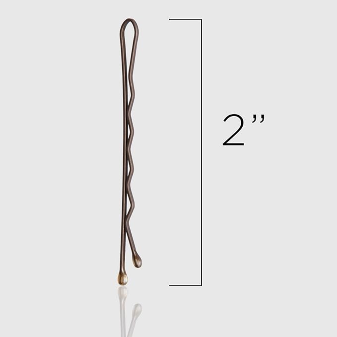 Fromm Style Artistry 2” Crimped Bobby Pins, Secure Hold, Suitable for All Hair Types and Lengths, Hair Accessories for Women, Matte Bronze, 600 Pack