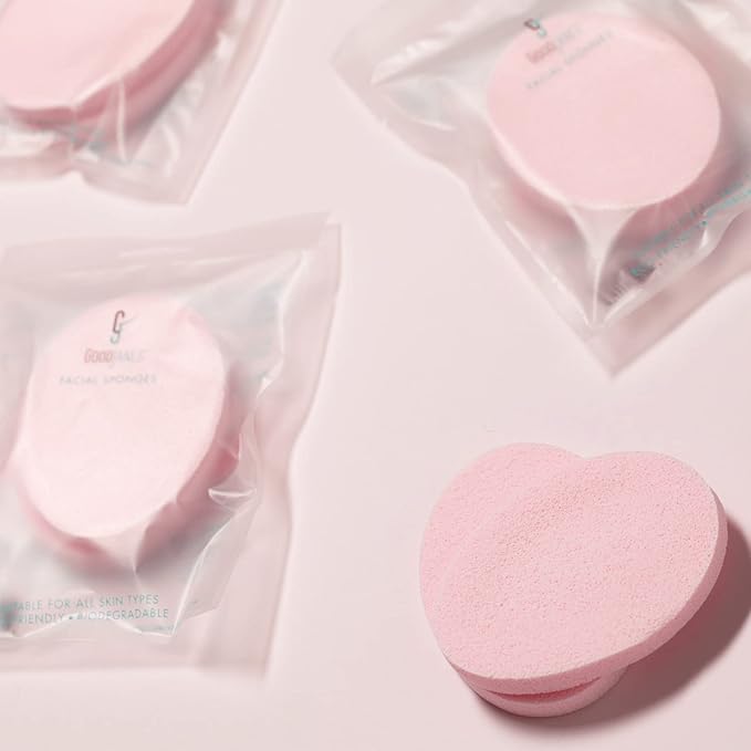 Facial Sponges for Sensitive Skin – Hypoallergenic Reusable Face Sponges for Gentle Cleansing & Light Exfoliation – Latex-Free, Non-Irritating Skincare Tools, 2-Pack