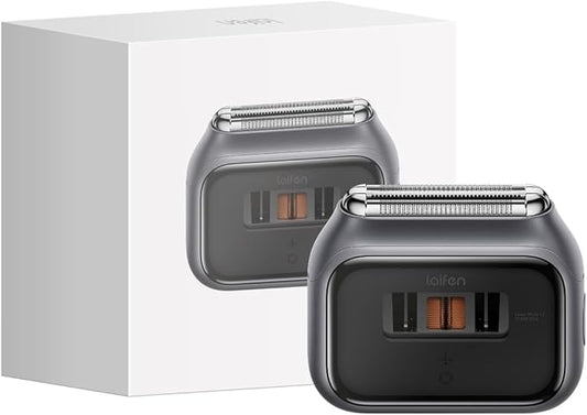 Laifen P3 Pro 3-Blade Electric Shaver, Dual Linear High-Speed Motors 12,000 Cuts/Min, 100-Min Runtime, IPX7 Waterproof, Rechargeable Electric Razor for Men, Travel-Friendly (Space Gray Aluminum Alloy)