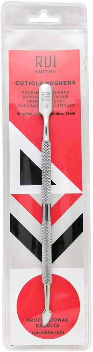 Rui Smiths Pro Cuticle Pusher with 2 Ends - Stainless Steel Manicure Tool - Style 113