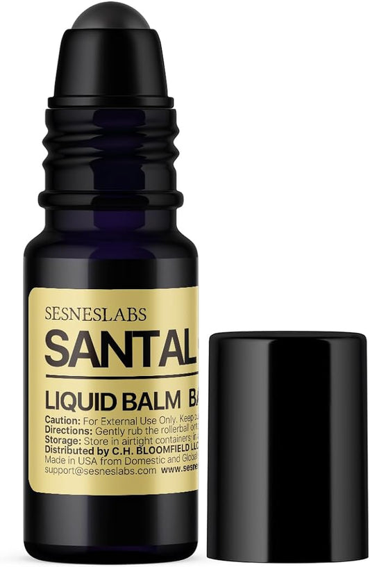 Santal Grass Roll-On, Perfume, Alcohol Free, Olfactive Marker, Niche Scent, Eucalyptus, Papyrus, Cardamom, Sandalwood Essential Oils Blend, Unisex Perfum for Women and Men 10ml/.33 fl Oz