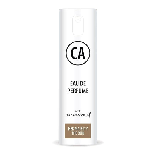 CA Perfume Impression of Her Majesty The Oud for Women Eau De Parfum Amber Floral Scent Long Lasting Perfumes for Women Travel Size TSA Ready for Day and Night Wear 0.33 Fl Oz 10ml