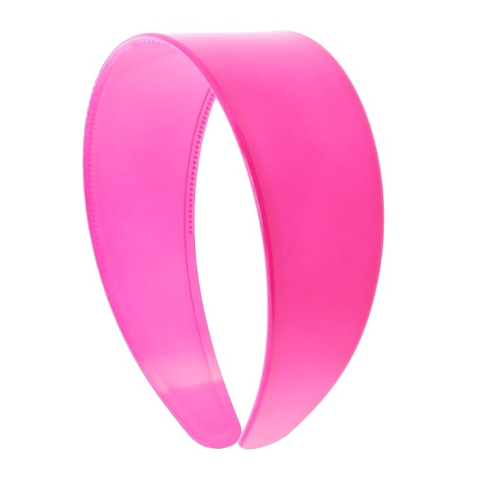 Motique Accessories Hot Pink 2 Inch Hard Plastic Headband with Teeth Women and Girls wide Hair band