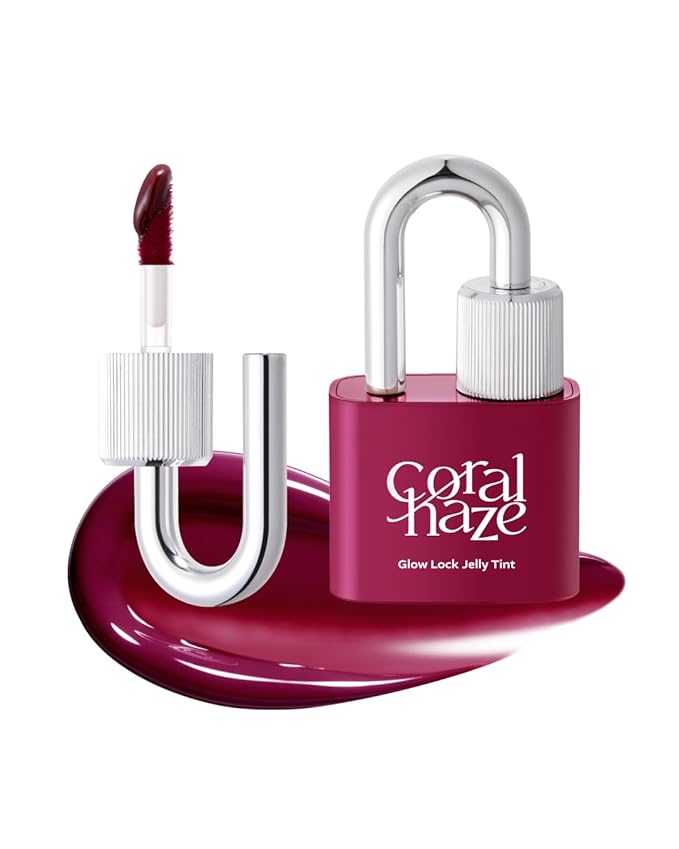 CORLAHAZE Glow Lock Jelly Tint 108 Juicy 4g, Hydrating Jelly Glow Lip Stain, Glass-Like Shine Lip Gloss, Long-Lasting Color, Moisturizing Lip Enhancer, Collectible Lock-Shaped Design, Korean Makeup