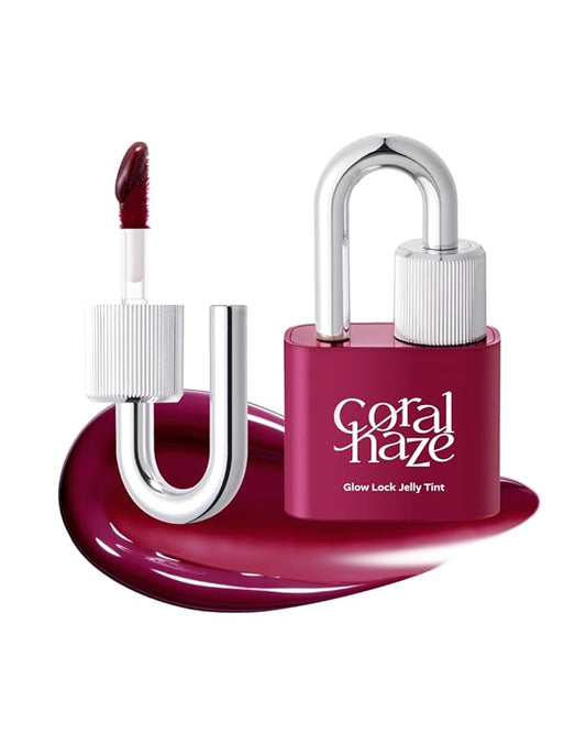 CORLAHAZE Glow Lock Jelly Tint 108 Juicy 4g, Hydrating Jelly Glow Lip Stain, Glass-Like Shine Lip Gloss, Long-Lasting Color, Moisturizing Lip Enhancer, Collectible Lock-Shaped Design, Korean Makeup