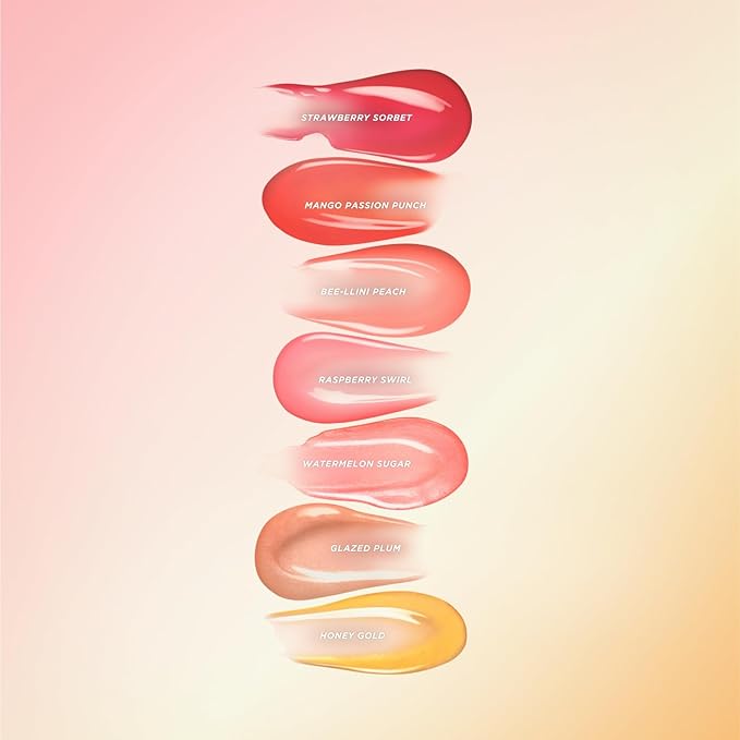 Gisou Honey Infused Hydrating Lip Oil, Nourishing Lip Moisturizer for Dry Lips, 0.27 fl oz (Bee-lini Peach)