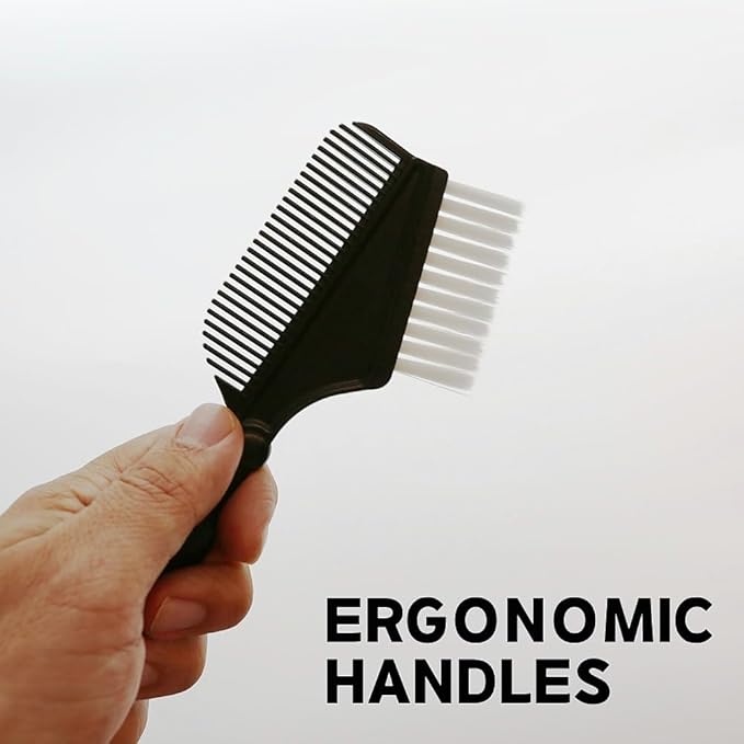 Vibrant Hair Color Brush Set - 5 Pieces, Durable Hair Dyeing Tools, Easy Application, Multi-Size Brushes, Lightweight Design, and Washable Material, Made in Korea