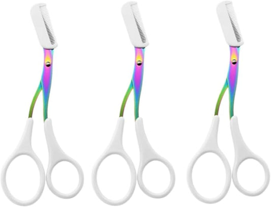 Eyebrow Razor for Women & Men, 2-in-1 Stainless Steel Eyebrow Grooming Tool & Facial Hair Trimmer, Precision Edges & Safe Painless Use, Unisex at-Home Kit, 5.04 X 2.04inch (White,3)