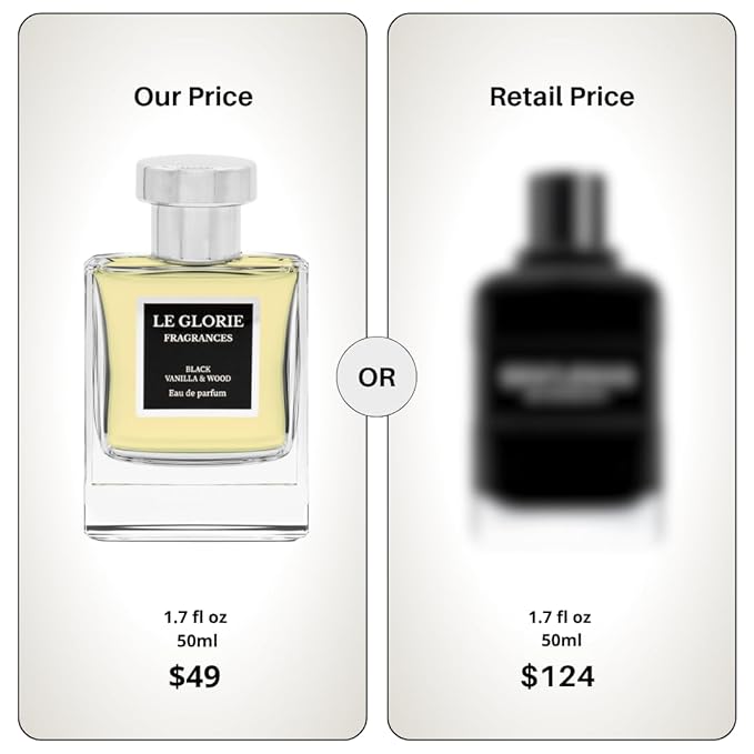 Inspired by G.venchy's Gentleman Eau de parfum, Black Vanilla & Wood EDP, Long Lasting 12-14 Hours Perfume Spray for Men, All Skin Types, Cruelty Free - l1.7 oz 50ml