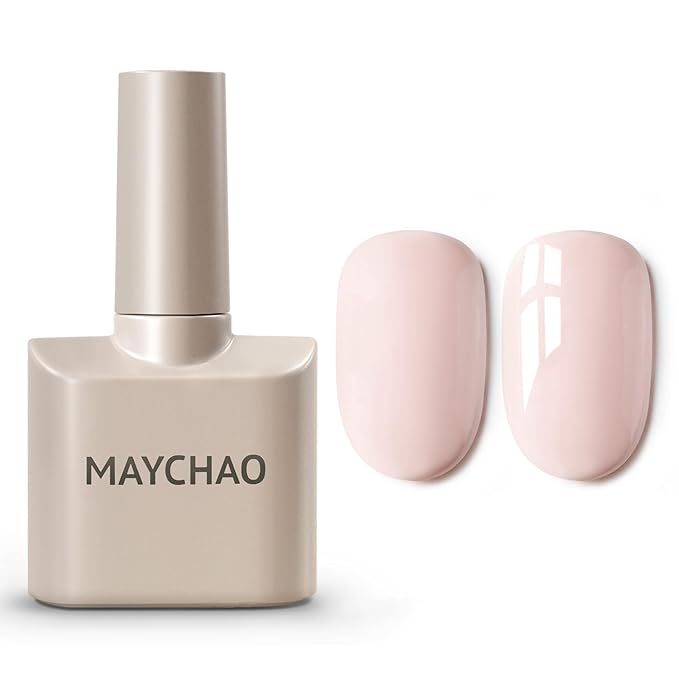MAYCHAO 15ML Ballet Slippers Gel Nail Polish, Baby Pink Gel Polish Soak Off UV LED Curing for Nail Art Starter Manicure Salon DIY at Home, 0.5 OZ