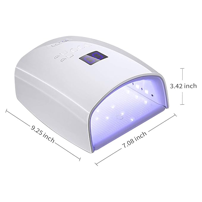 48W Rechargeable UV LED Nail Lamp,Cordless Professional Gel Nail Art Lights Manicure Tools for Home and Salon (White)