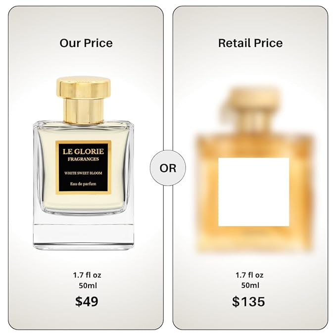 Inspired by C-Hha Ga-bri.e-lle - White Sweet Bloom EDP, Long Lasting Luxury Perfume Spray for Women, All Skin Types, Cruelty Free - 1.7 fl oz 50ml