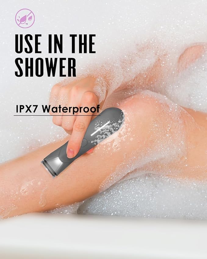 Manscape for Men, Groin Trimmer for Men and Women, Body Hair Trimmer and Ball Trimmer with Light, Pubic Hair Shaver, Manscaper Kit, 7 Precisions, Waterproof Wet/Dry Grooming (Grey)