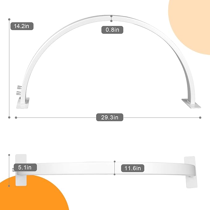 IMENE Half Moon Light, 29in Half Moon Light for Nail Desk, Half Moon Lamp Adjustable Color Temperature and Brightness Perfect for Nails Tech Manicure, Lash Extention, White